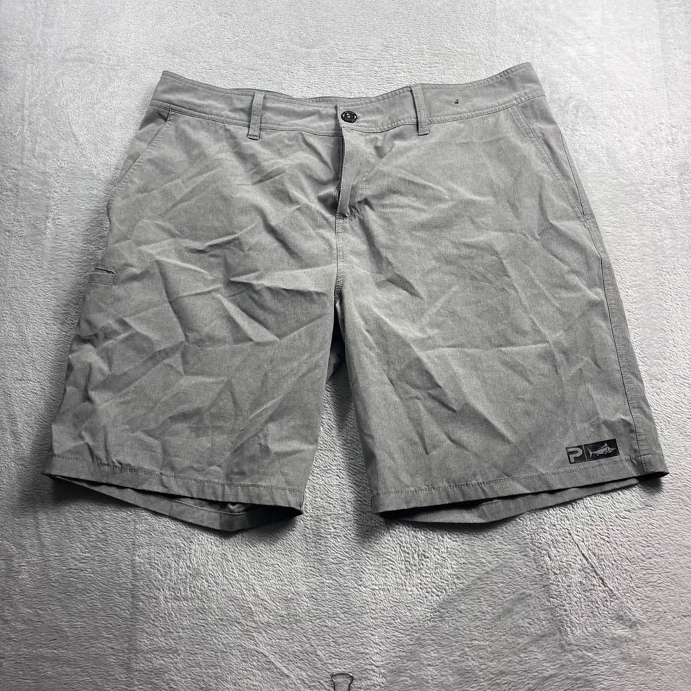 Pelagic Deep Sea Hybrid Shorts Mens 40 Grey Fishing Board Shorts Quick Dry